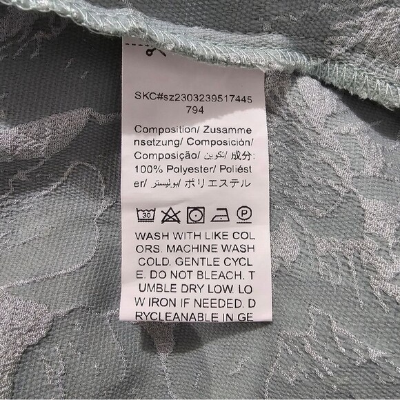 Shein - Dress Embossed Mini Floral Print Bodycon - Size L - Mint - Picture 6 of 7